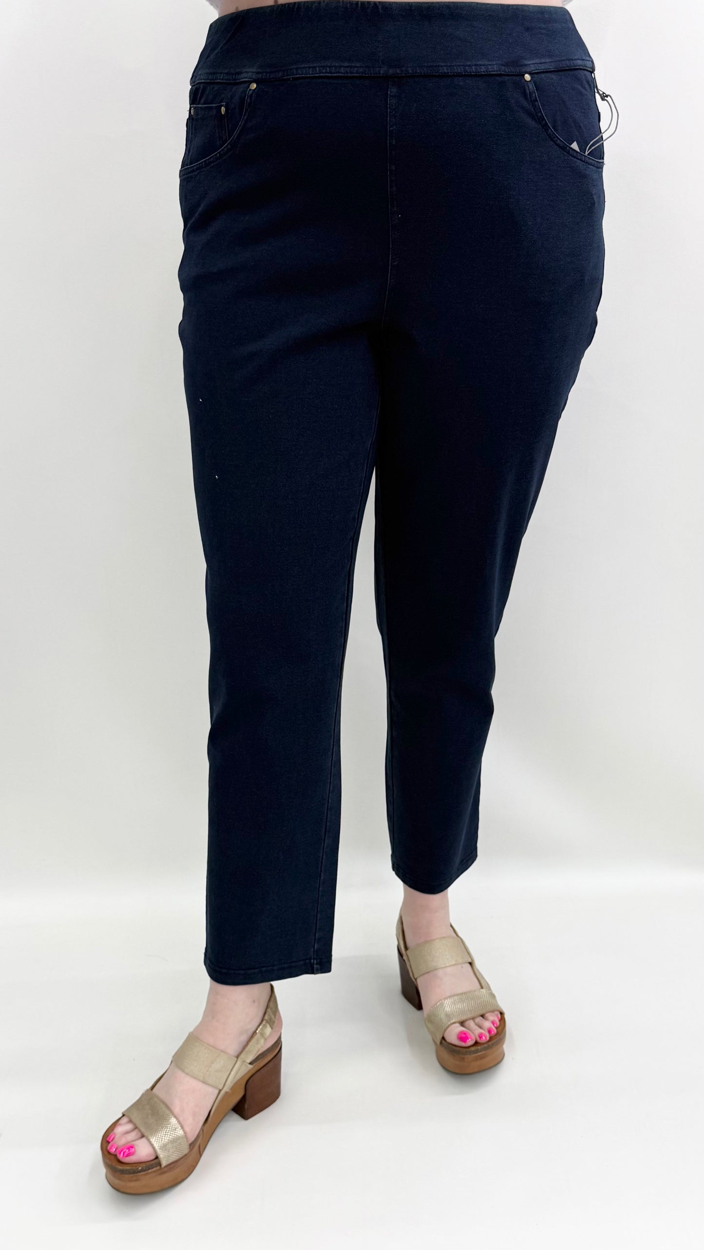 Habitat #31569 Denim Stonewash Cotten Knits Capri Jean