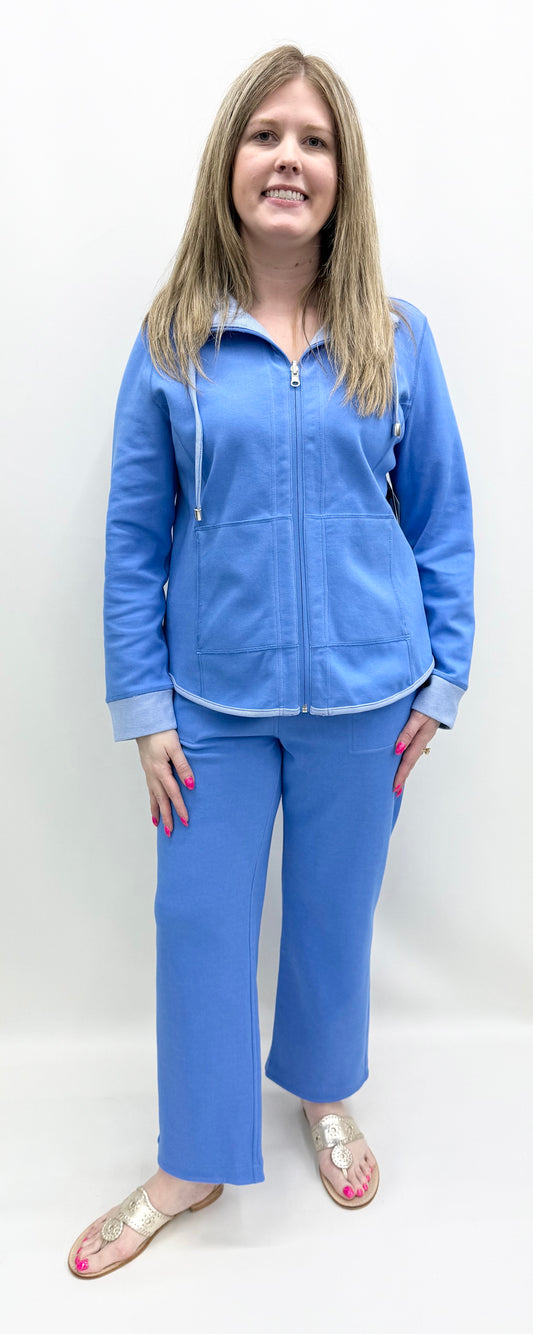 Multiples #M16301JM Reversible French Blue 2 Sided Knit Jacket