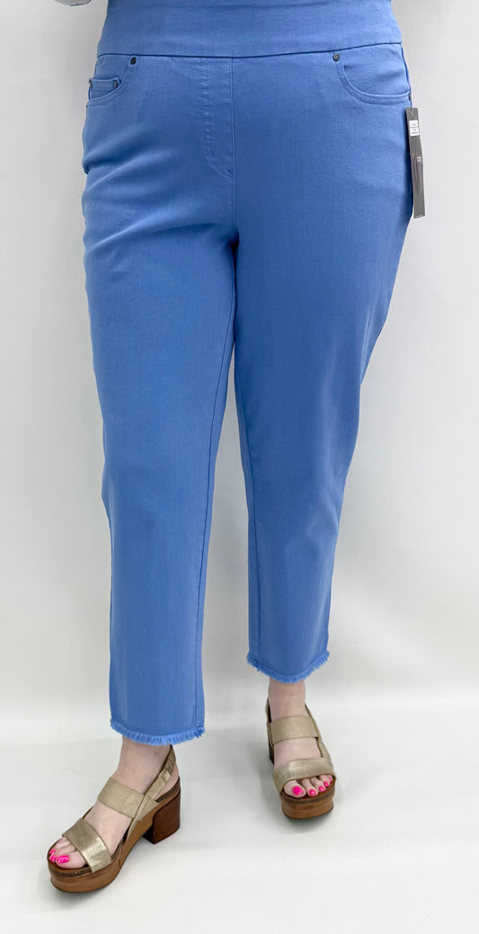 Slim Sation by Multiples #M35714PM French Blue Denim Ankle Pant