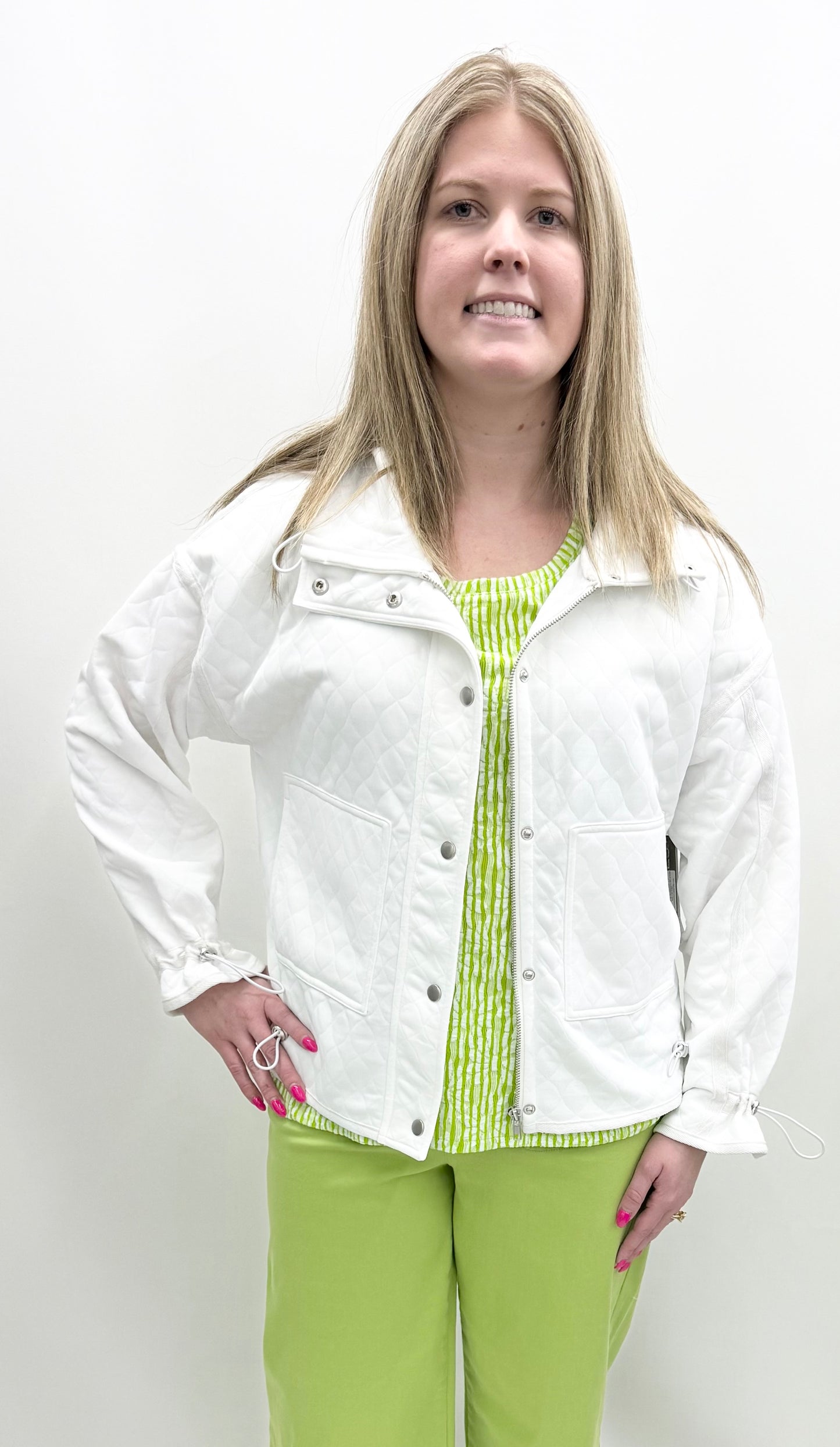 Multiples #M16510JM White Quilted Jacket