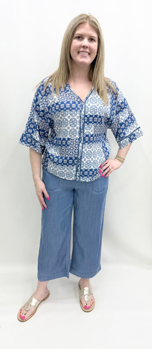 Charlie B. #C4616RR-634A Patchwork Top