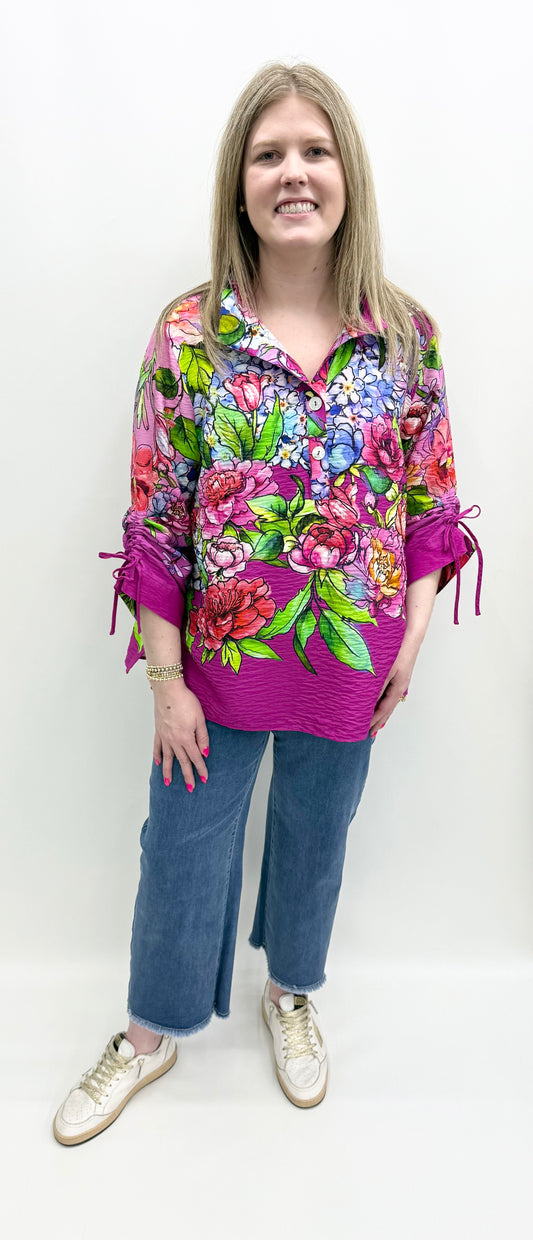 John Mark #J16330TM Floral Top