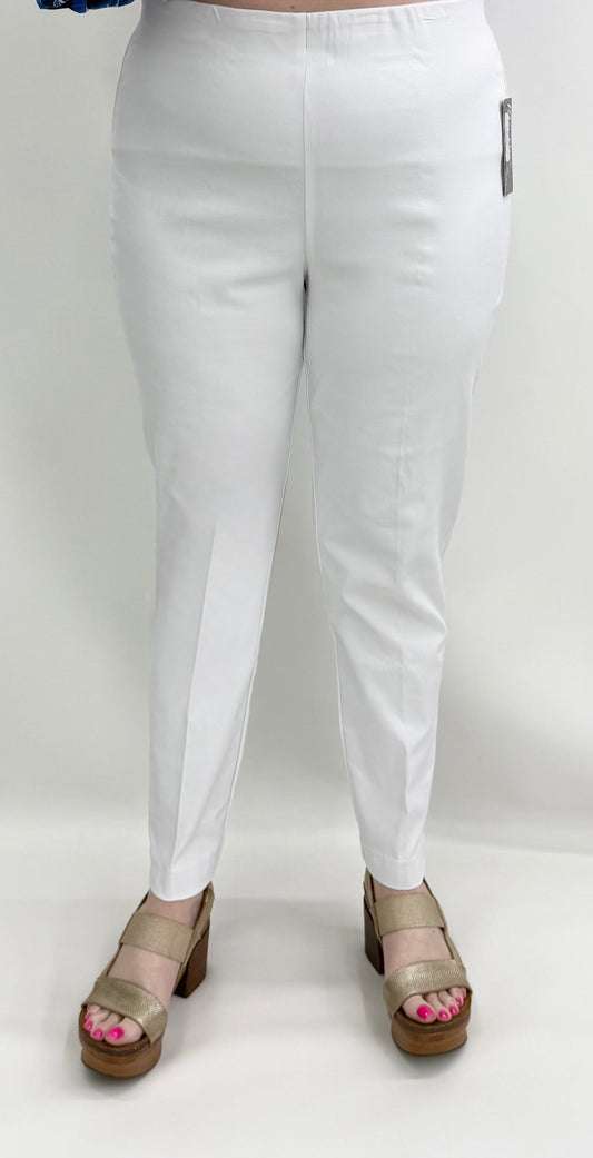 Thin Her by Ali Miles #K14203 White Ankle Pull On Pant