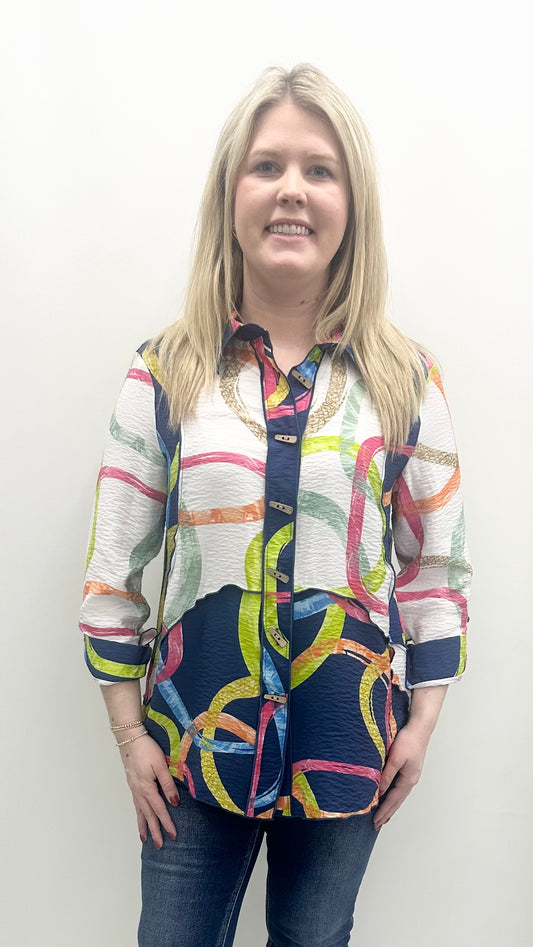 A15301BM  Abstract Multi Blouse