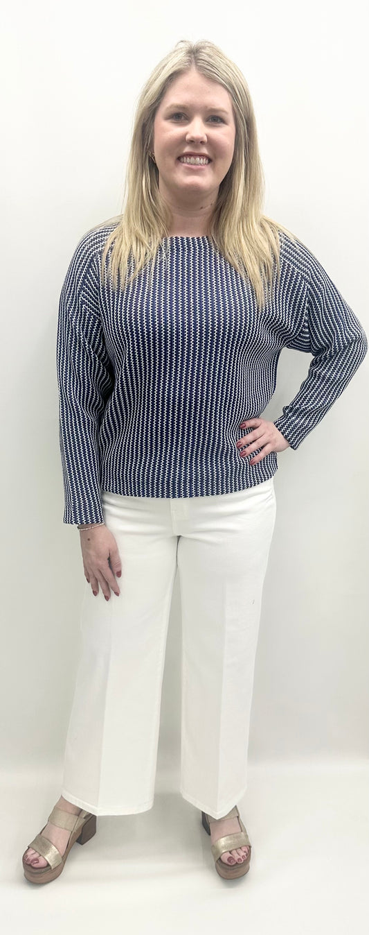 Nic & Zoe #S251019 Zig Zag Blues Top