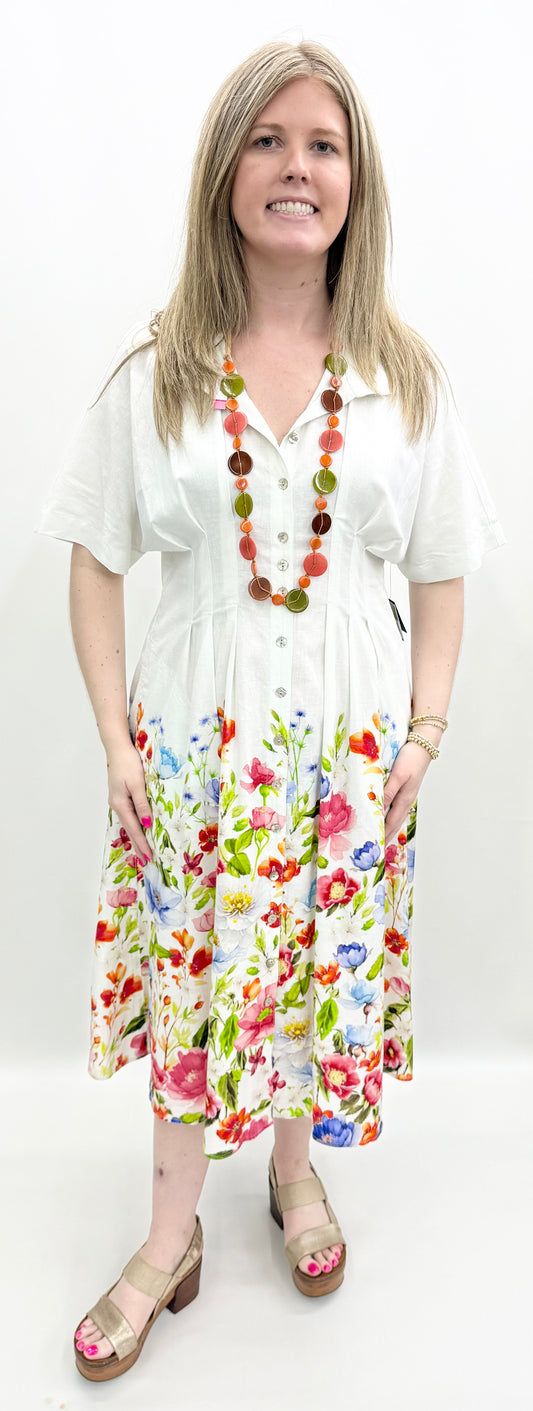John Mark #J26450DM White Floral Dress