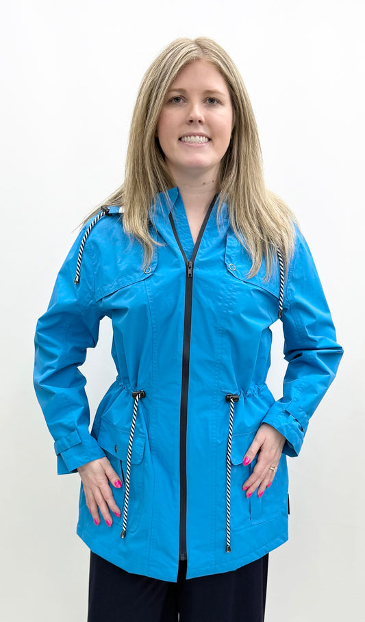 Alison Sheri #A47220 Turquoise Rain Jacket