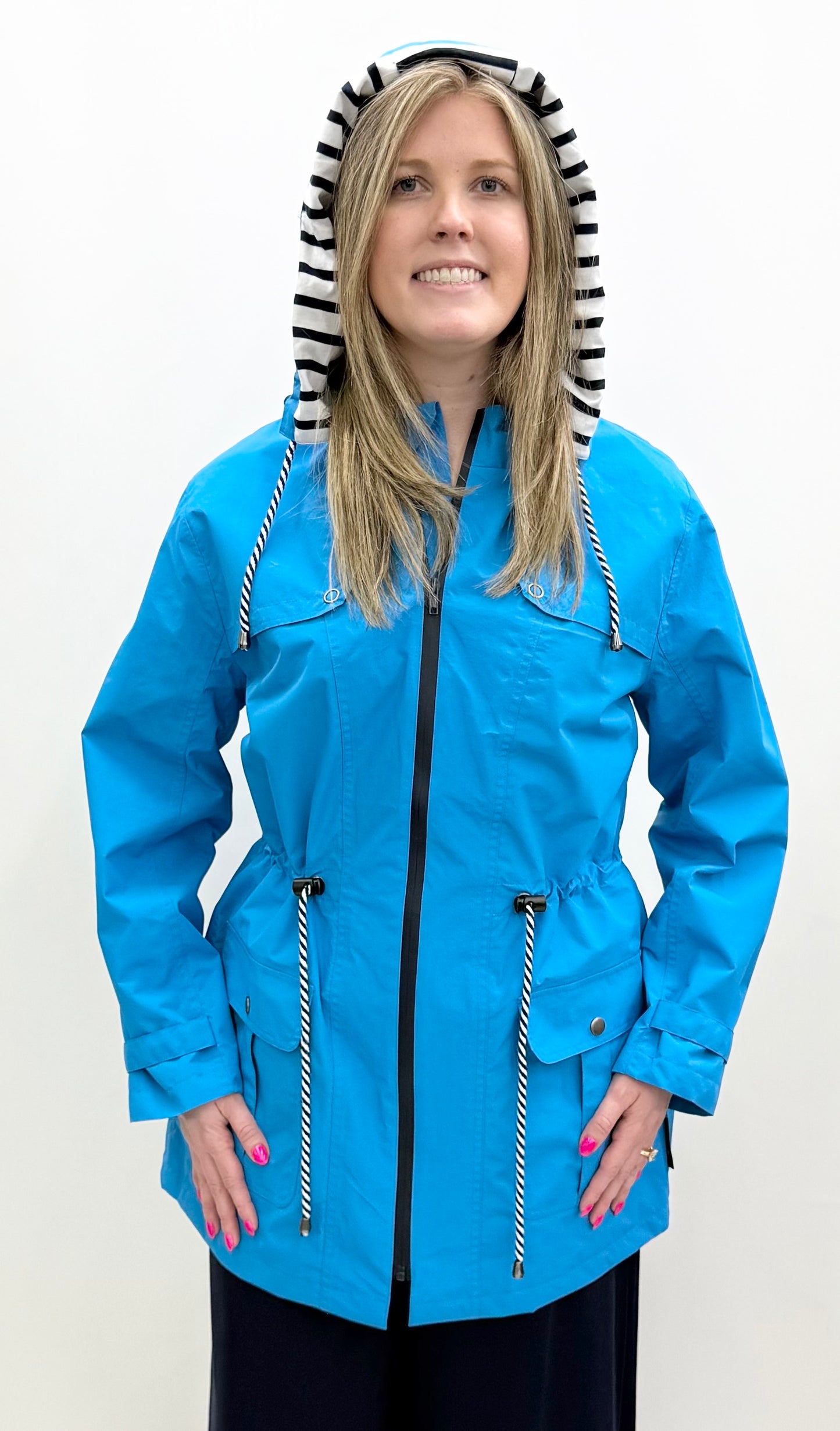 Alison Sheri #A47220 Turquoise Rain Jacket