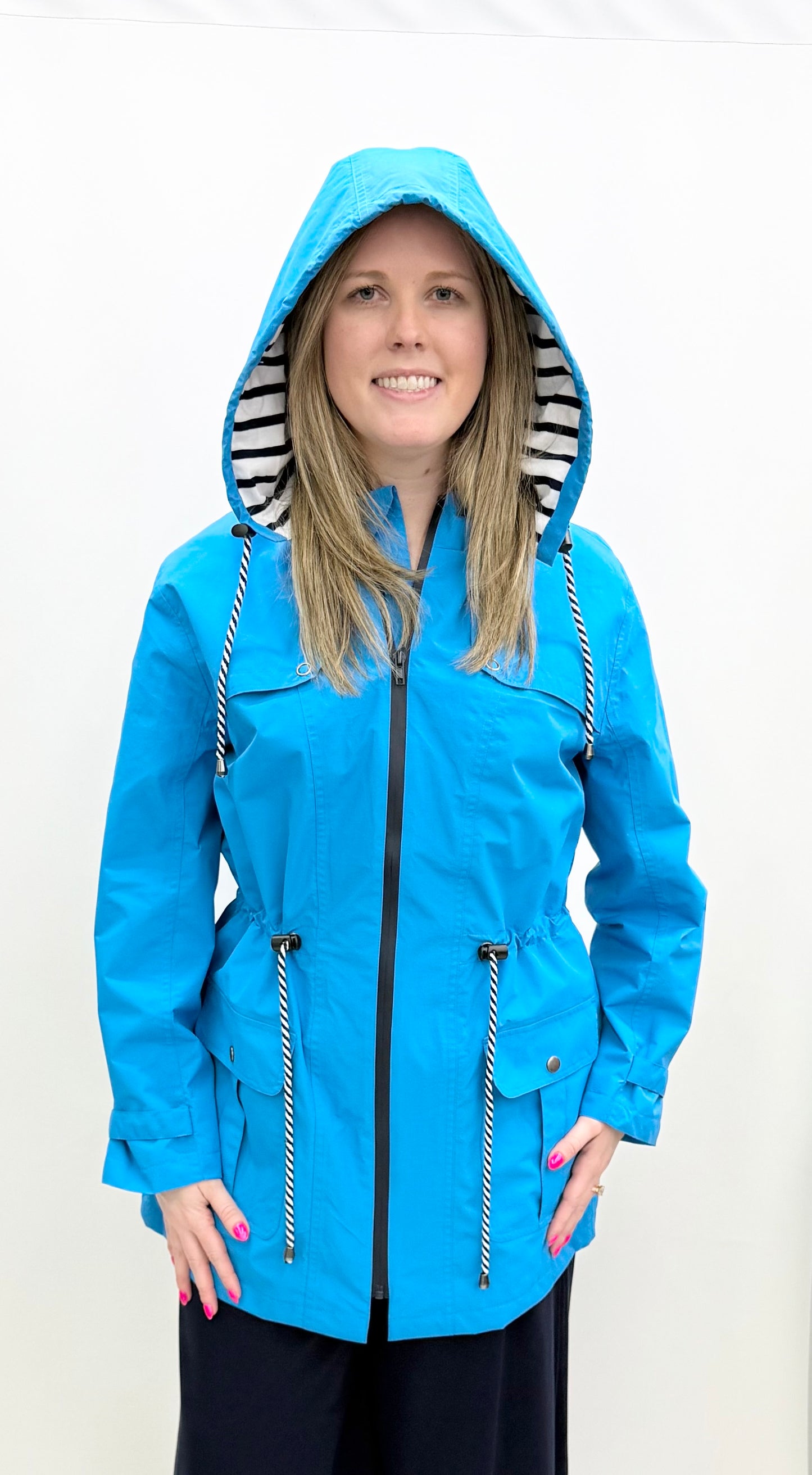 Alison Sheri #A47220 Turquoise Rain Jacket