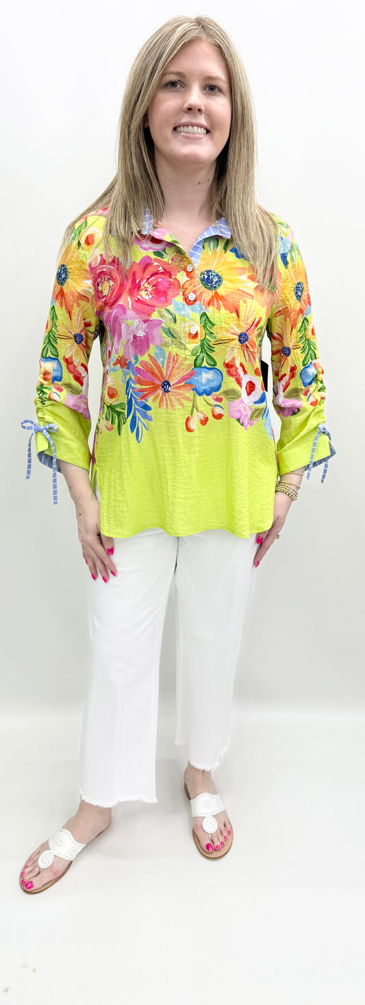 John Mark #J26432TM Floral Multi Top
