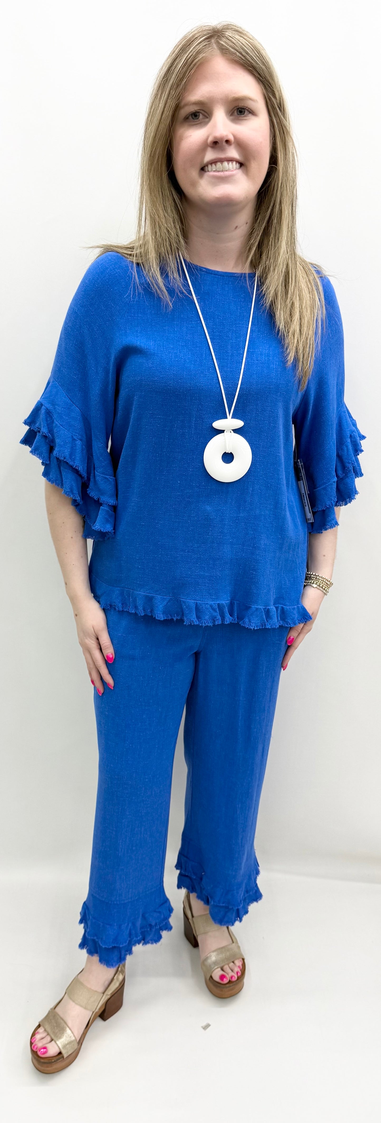 Slim Sation by Multiples "Essential" #M26720TM Electric Blue Top