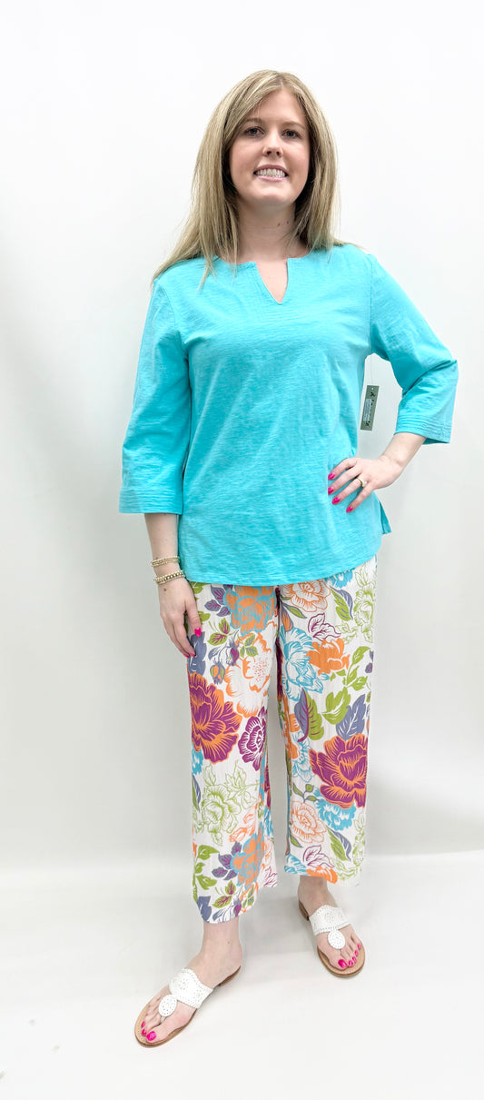 A'la Carte #L16415TM Turquoise Knit Top