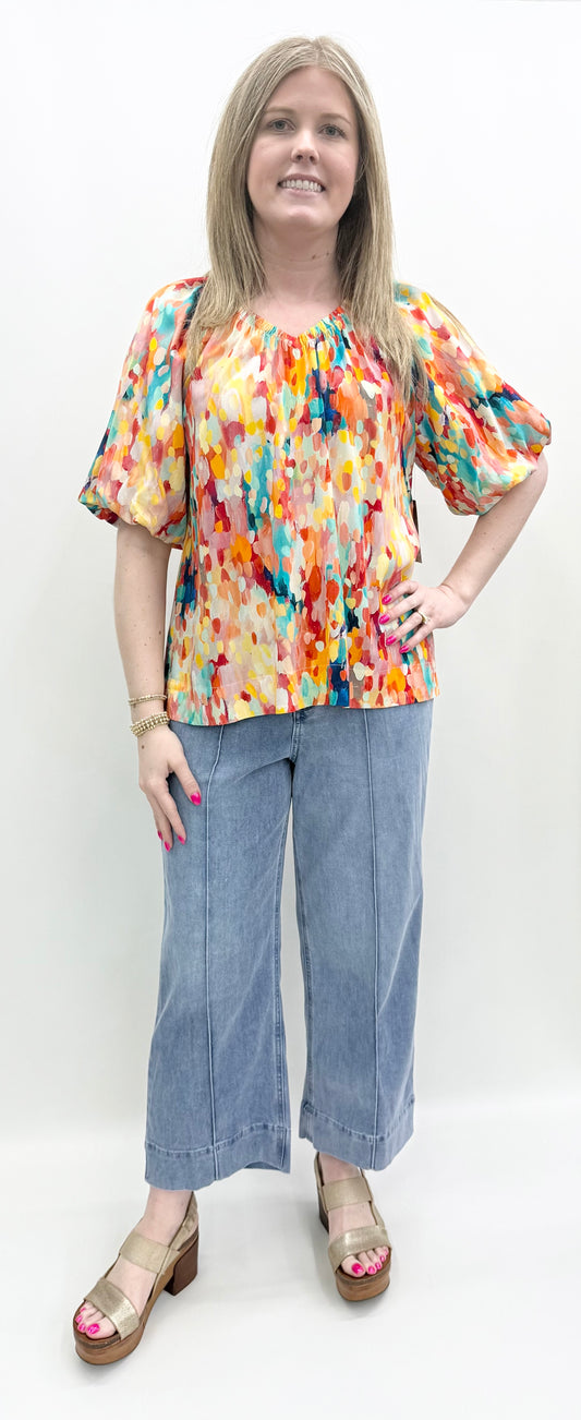 Tru-Luxe #T26474BM  Multi Top