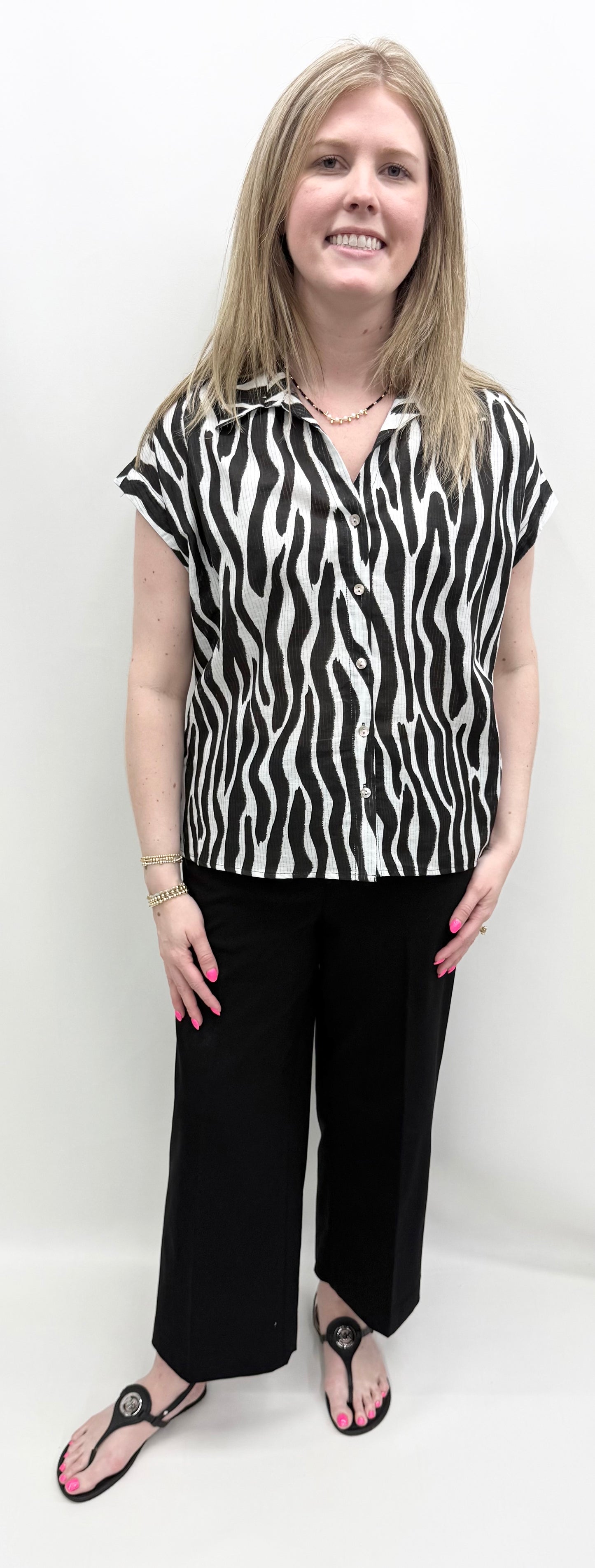 Tru-Luxe #T26351BM Zebra Print Top