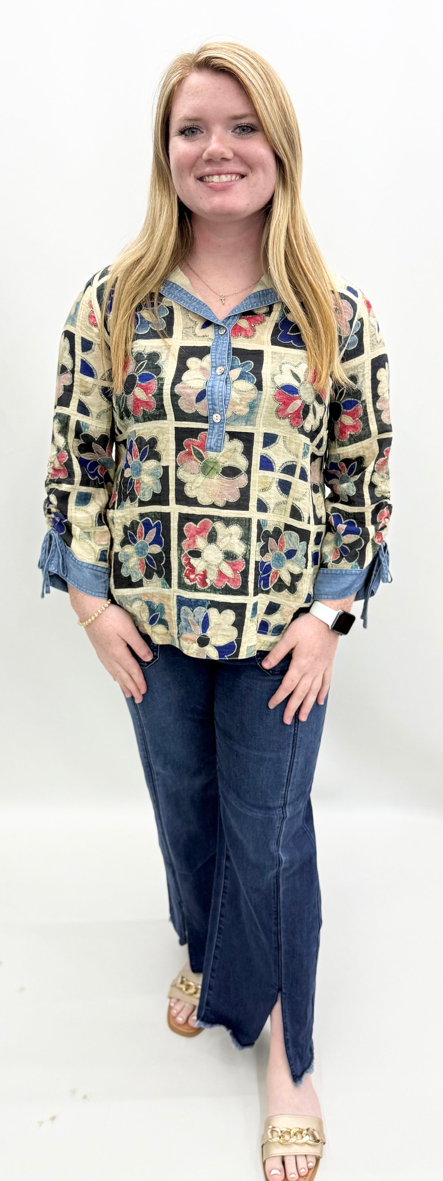 John Mark #J36732TM Patch Print Shirt