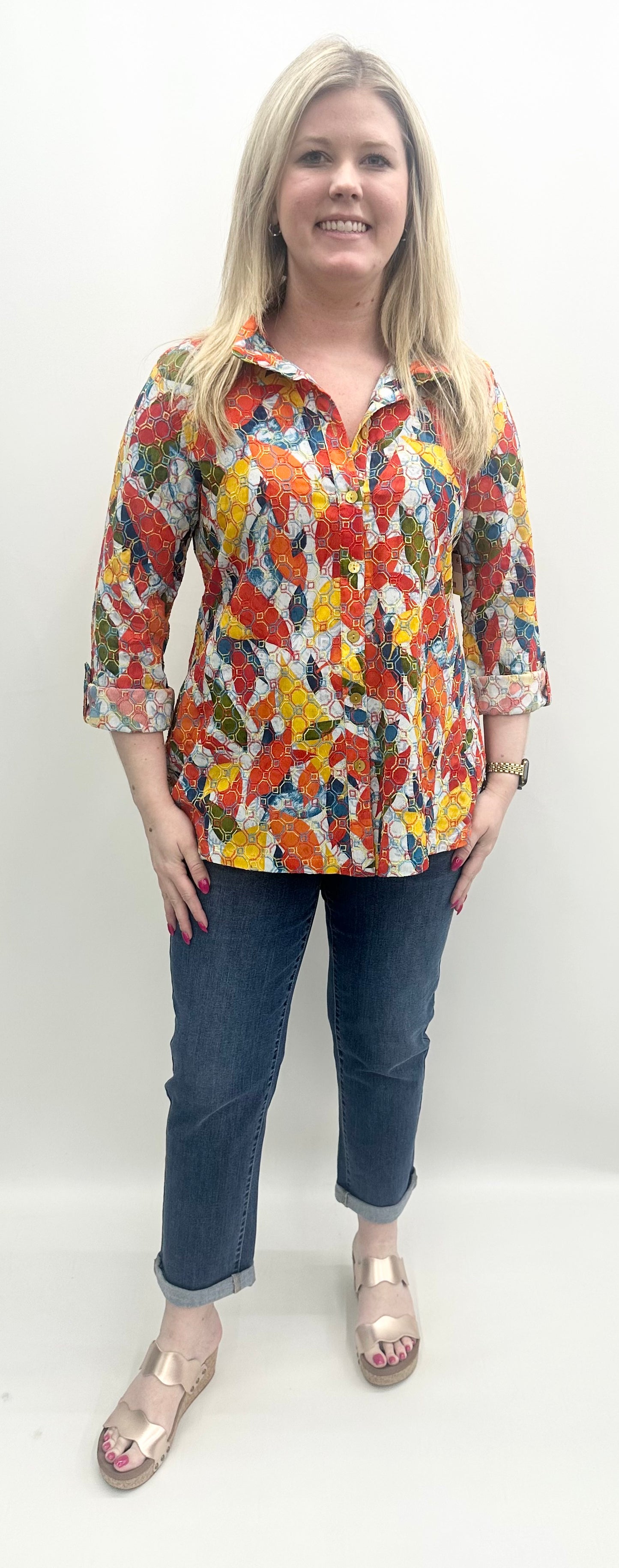 John Mark #J35846BM Embroidery Top