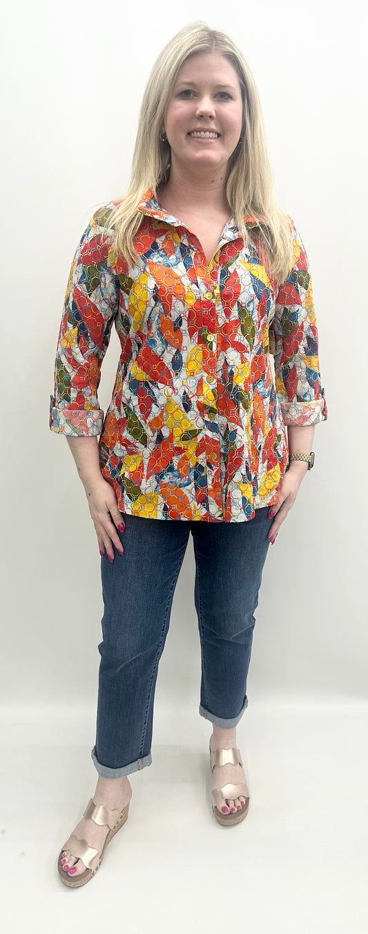 John Mark #J35846BM Embroidery Top