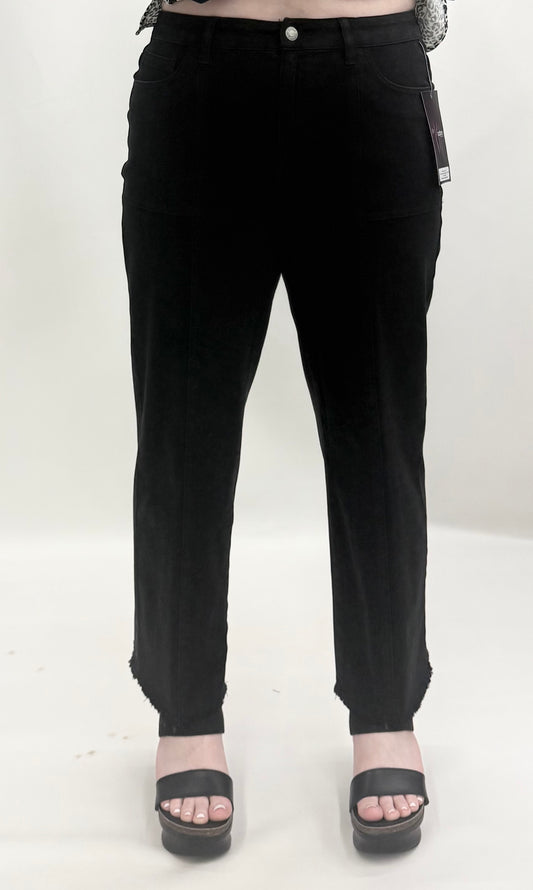 Slim Sation by Multiples #M36714PM Black Denim Crop Pant