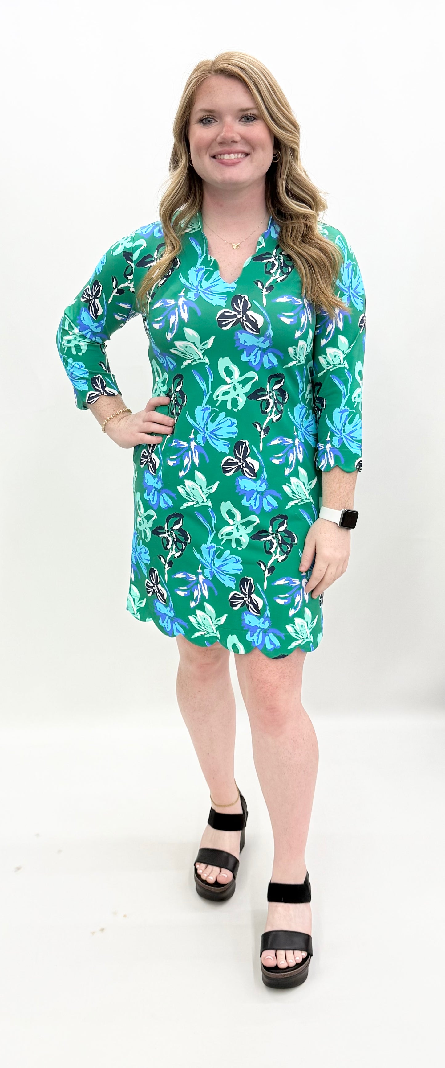 LuLu B. #SPX4604-FLEB Green Multi Color Dress