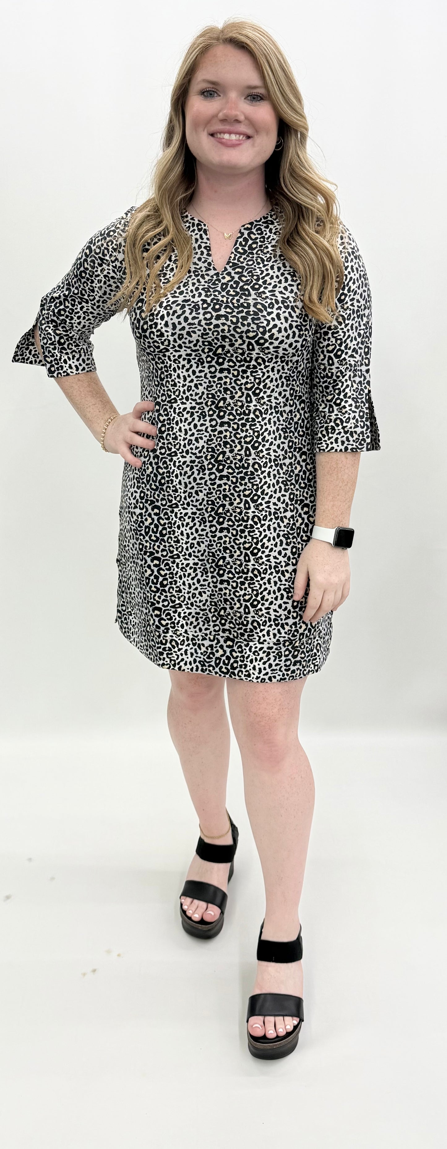 Lulu B. #SPX4595-SPXLPNU Black/Grey Animal Print Dress
