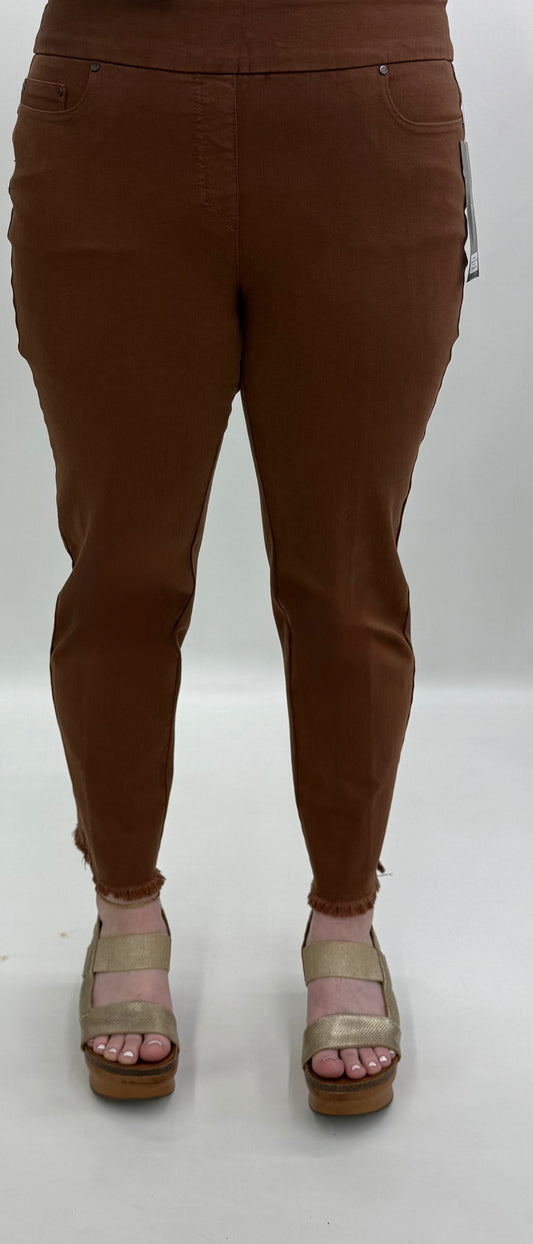 Slim Sation by Multiples #M35714PM Cocoa Ankle Jean