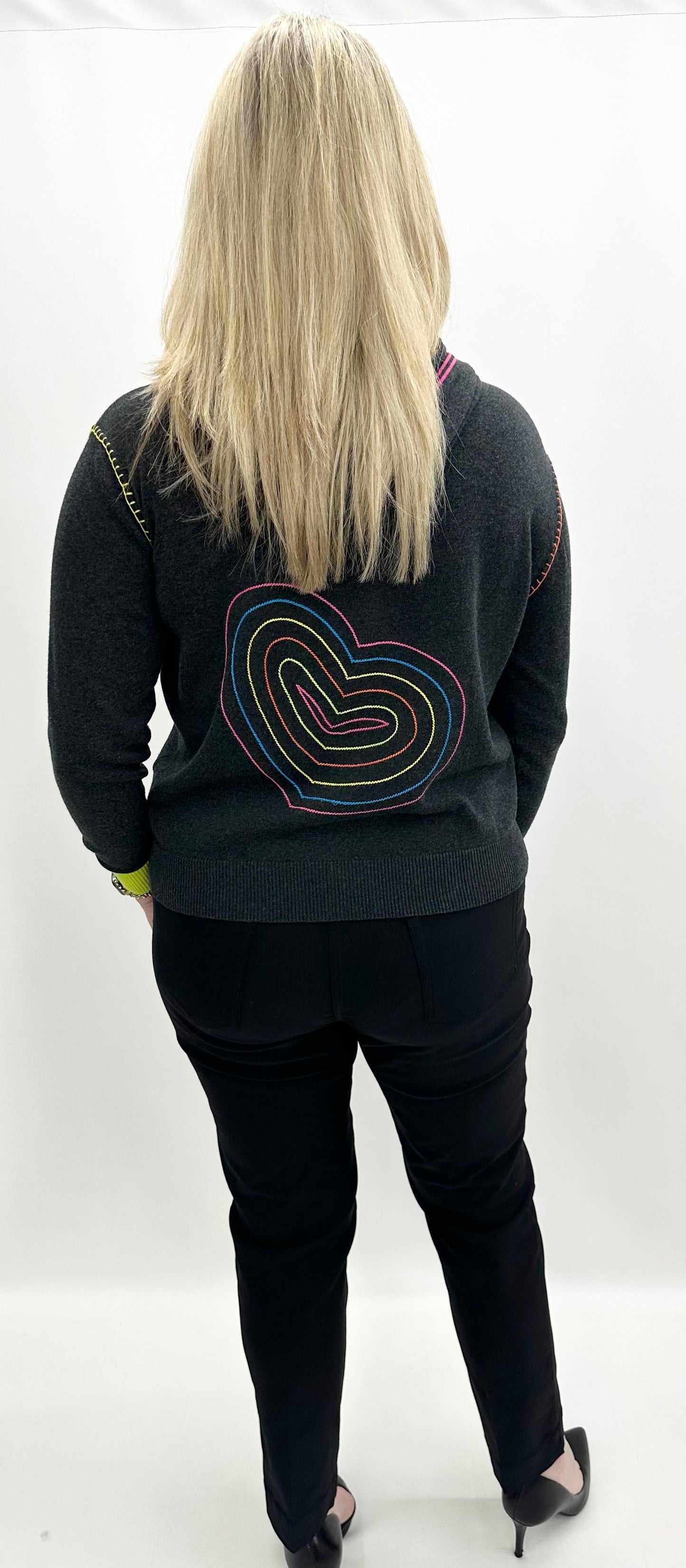 #ZP7544u Heart Embroidery Hoodie