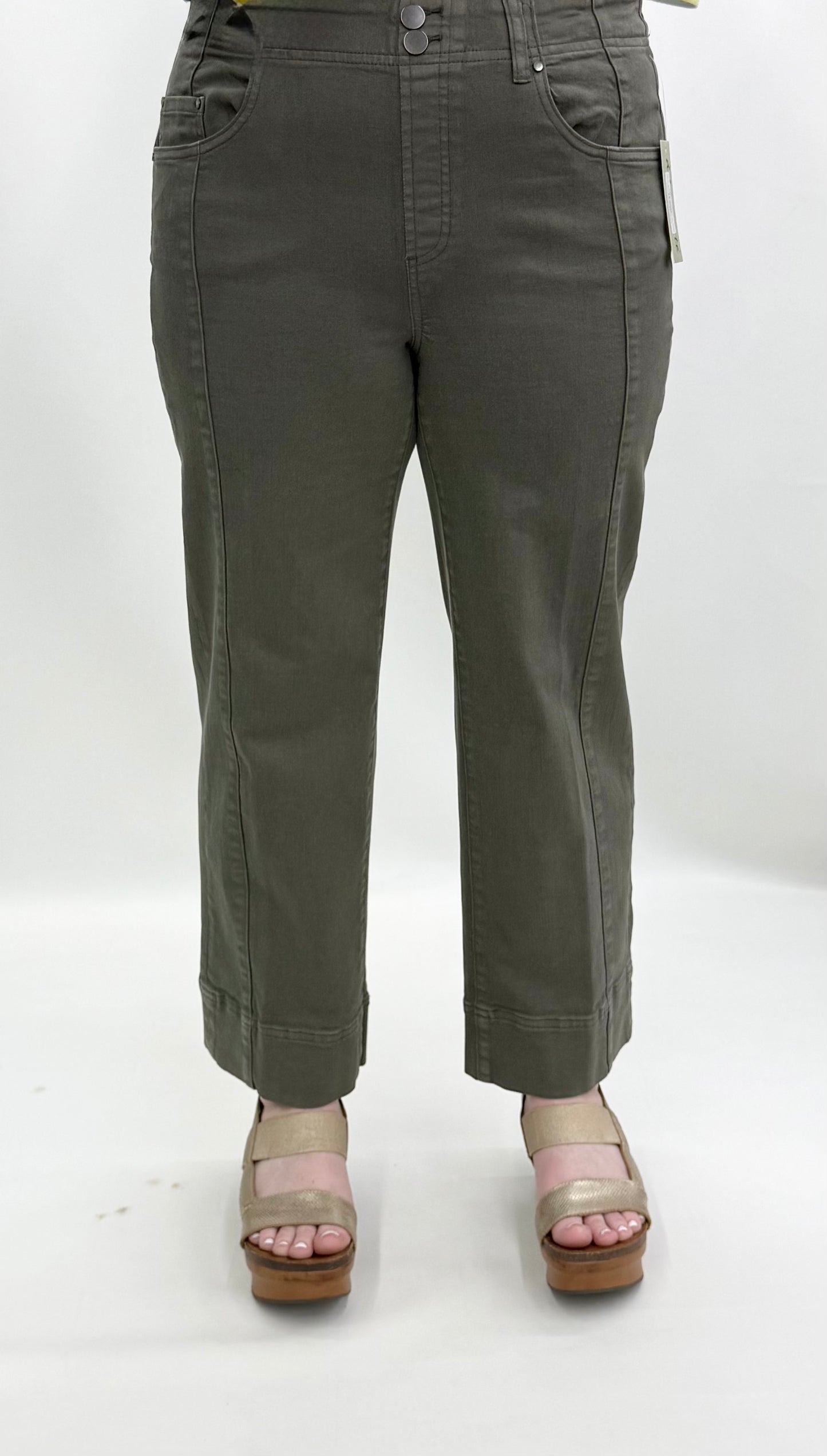 A'la Carte #L16403PM Vintage Sage Wide Leg Pull On Pant