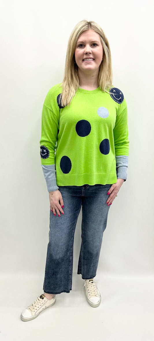 #ZP7510U Spots Intarsia Sweater