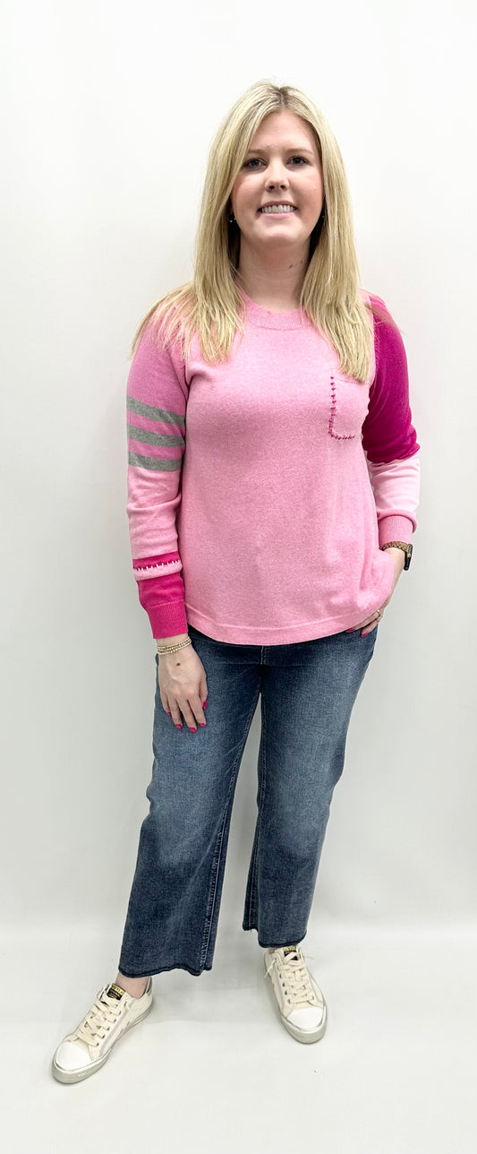 #ZP7527U Spliced Sweater
