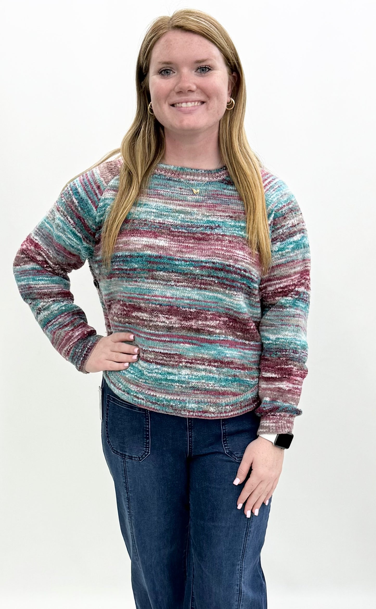 Ethyl #7048BWR Side Car Sweater