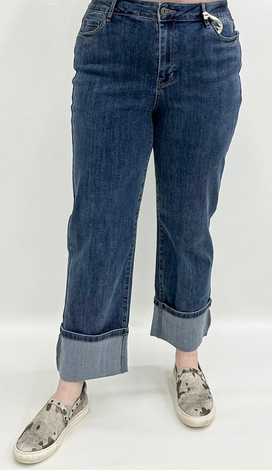 Charlie B. #C5670-431A Medium Blue Cuff Jean