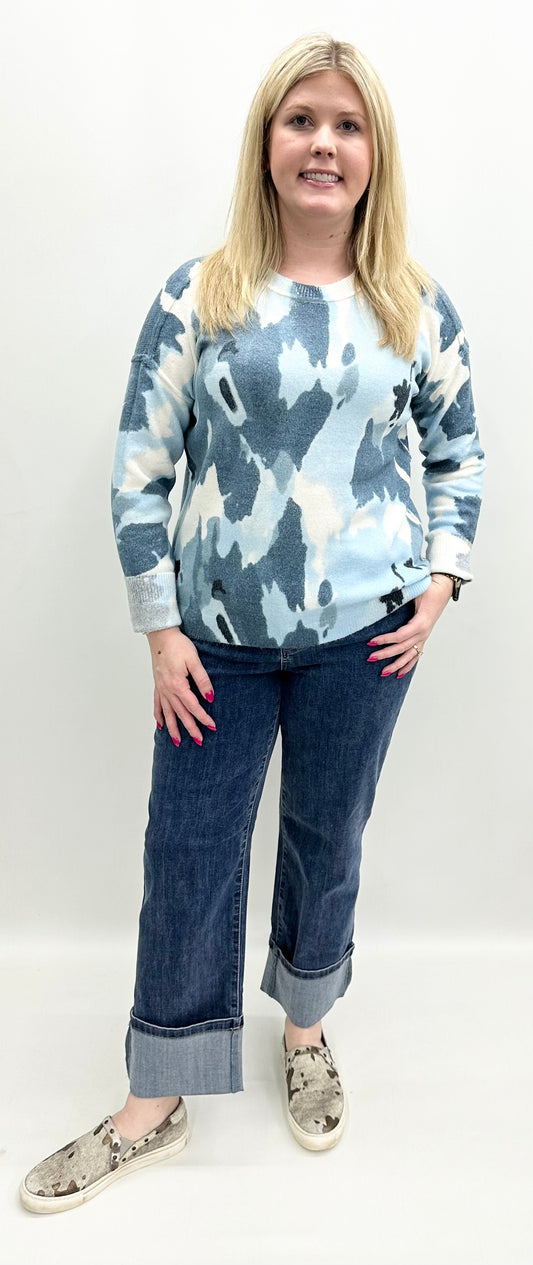 Charlie B. #C2546RR-918A Blue Organic Sweater