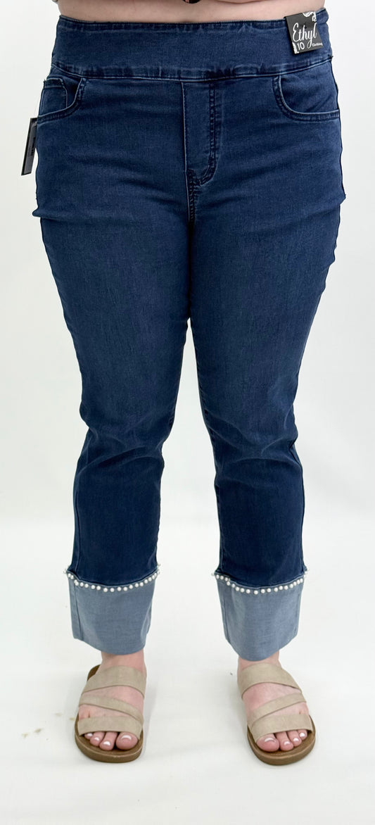 Ethyl #P531MEDP Pearly Girl Cuff Jean
