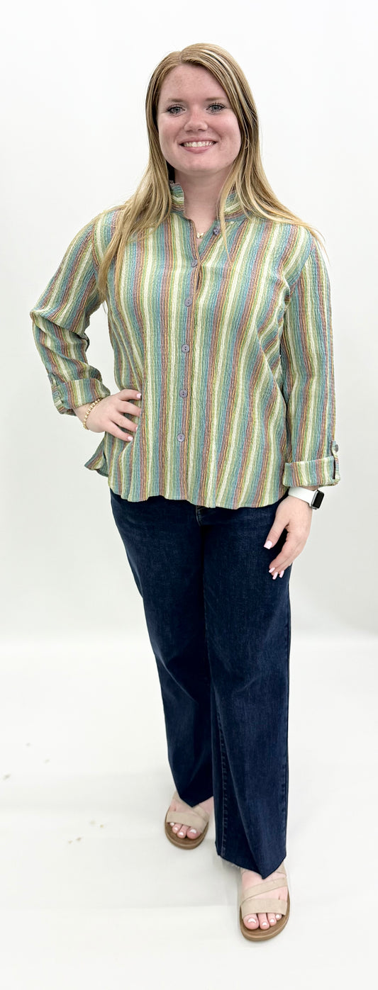 Ali Miles #A36801BM Button Up Blouse
