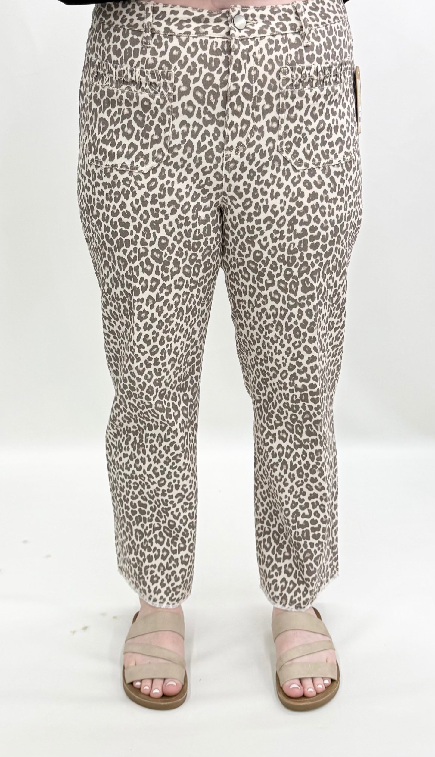Tru-Luxe #T36103PM Neutral Animal Print Wide Leg Pant
