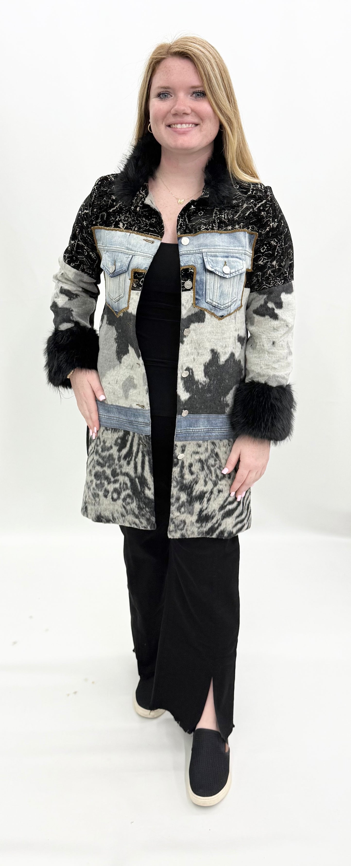 ADORE #2644 Mixed Media Fur Jacket