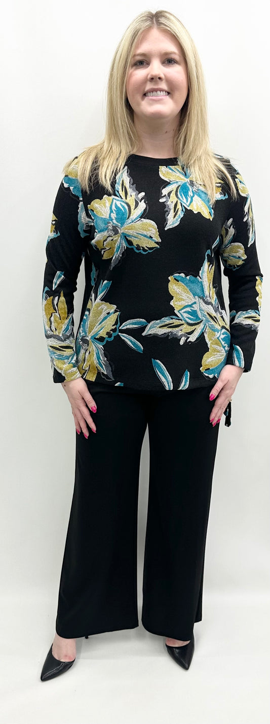 Clara Sun Woo #T200WP11 Teal/Black Top