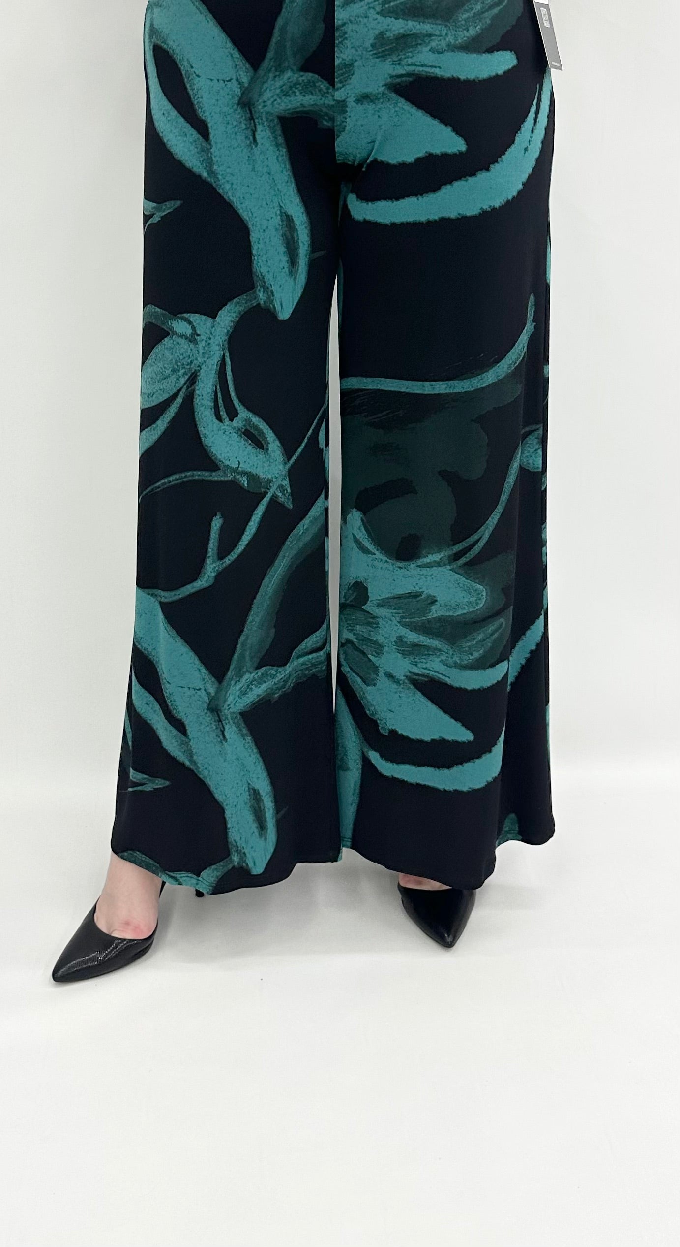 Clara Sun Woo #LPTP74 Teal/Black Palazzo Pant