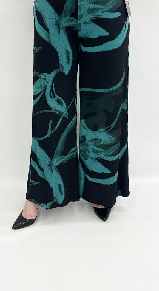 Clara Sun Woo #LPTP74 Teal/Black Palazzo Pant