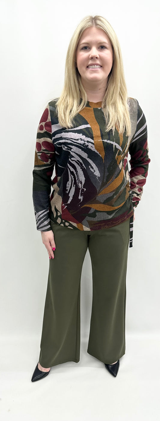 Clara Sun Woo #T200WP5 Olive/ Tan Top