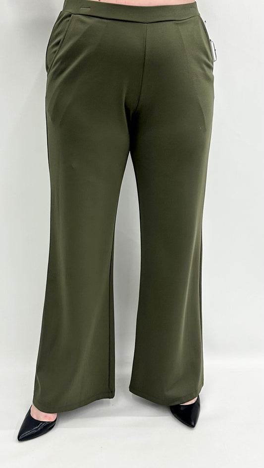 Clara Sun Woo #PT42A Olive Flare Leg Pant