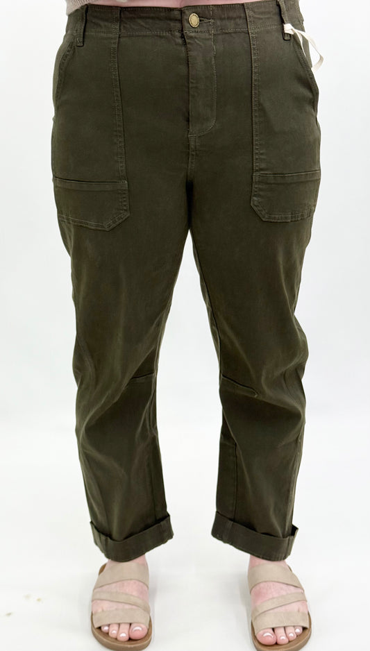 Charlie B. #C5812-655C Olive Utility Pant