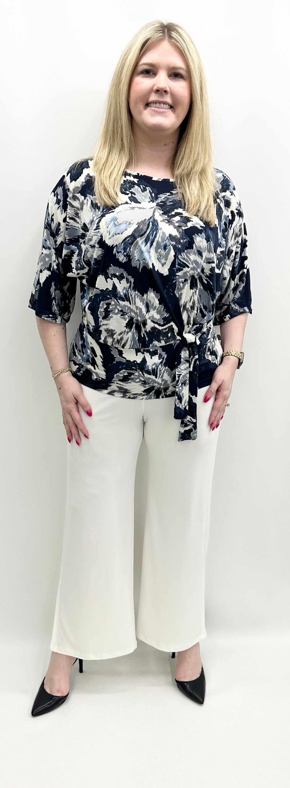 Clara Sun Woo #T207P35 Navy/Silver Top