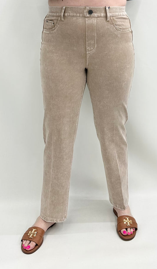 Nic & Zoe #F251332 Washed Burro Knit Ankle Pull On Jeans