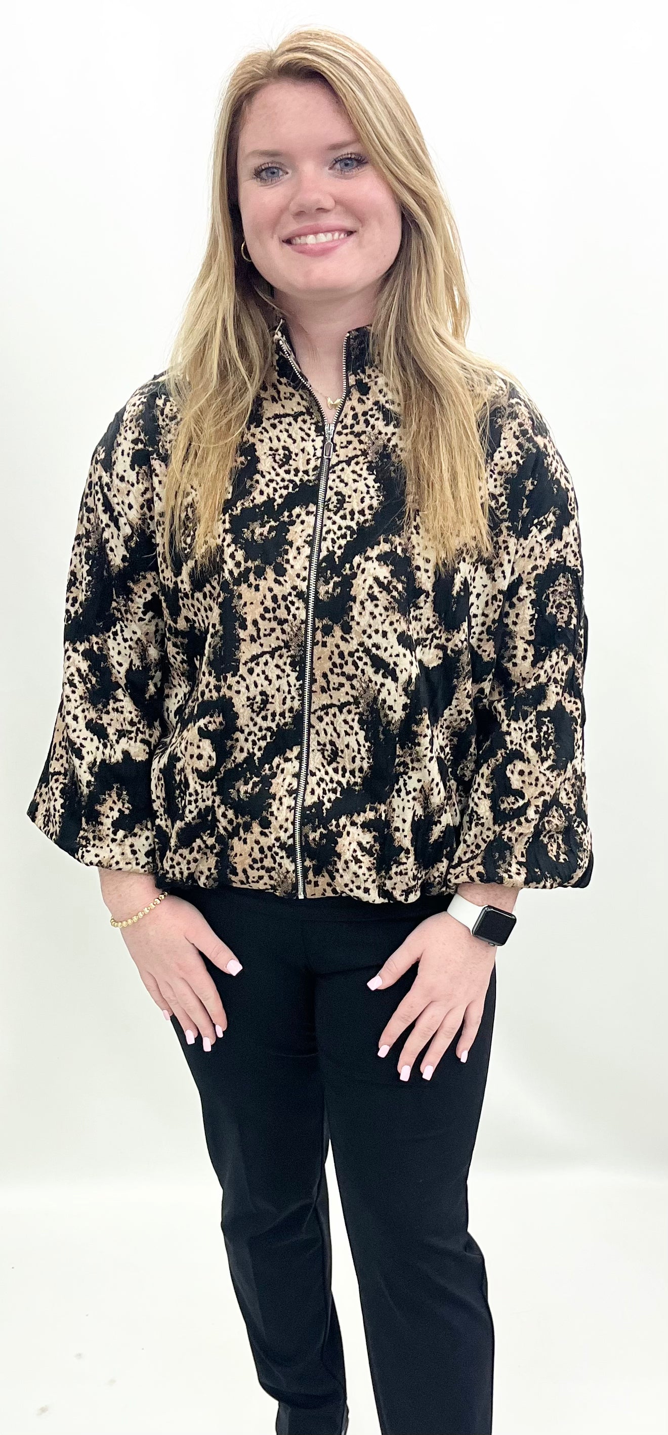 Scapa #7977 Zip Front Animal Print Jacket