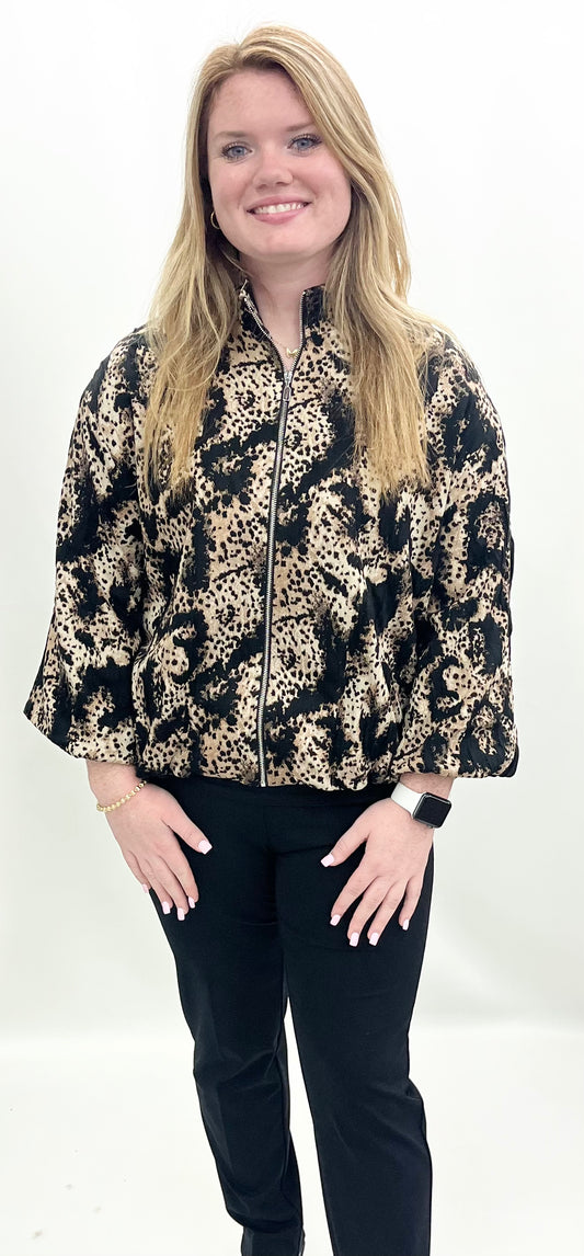 Scapa #7977 Zip Front Animal Print Jacket