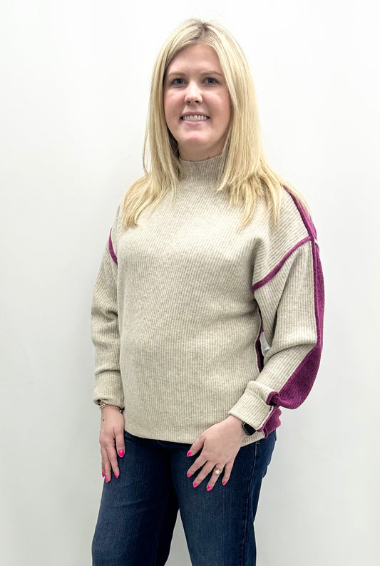 Karen Kane #3L89130 Mock Neck Sweater