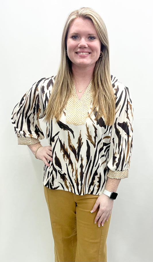 A'la Carte #L36331BM Multi Loose Fitting Top
