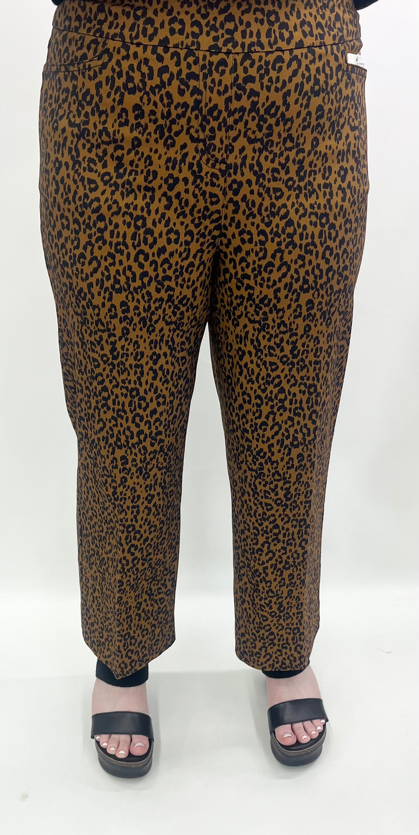 Thin Her by A'la Carte #N36107PM Wide Leg Animal Print Pant