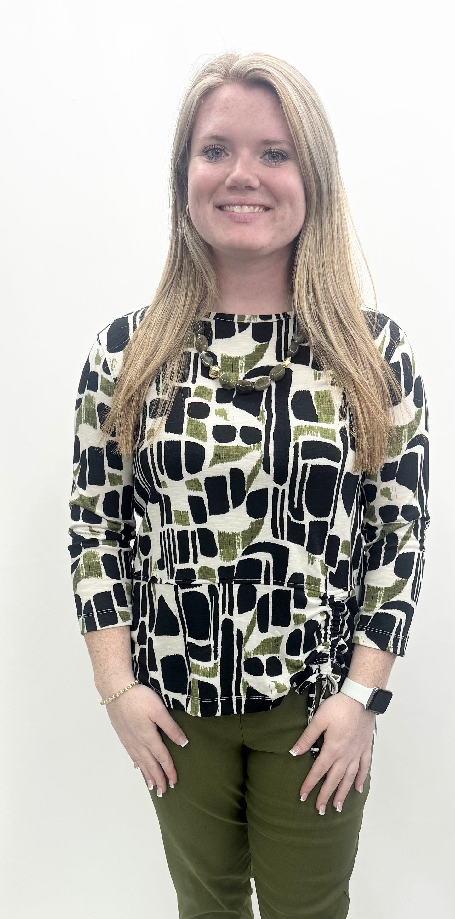 Multiples #M36106TM Geo Multi Knit Top